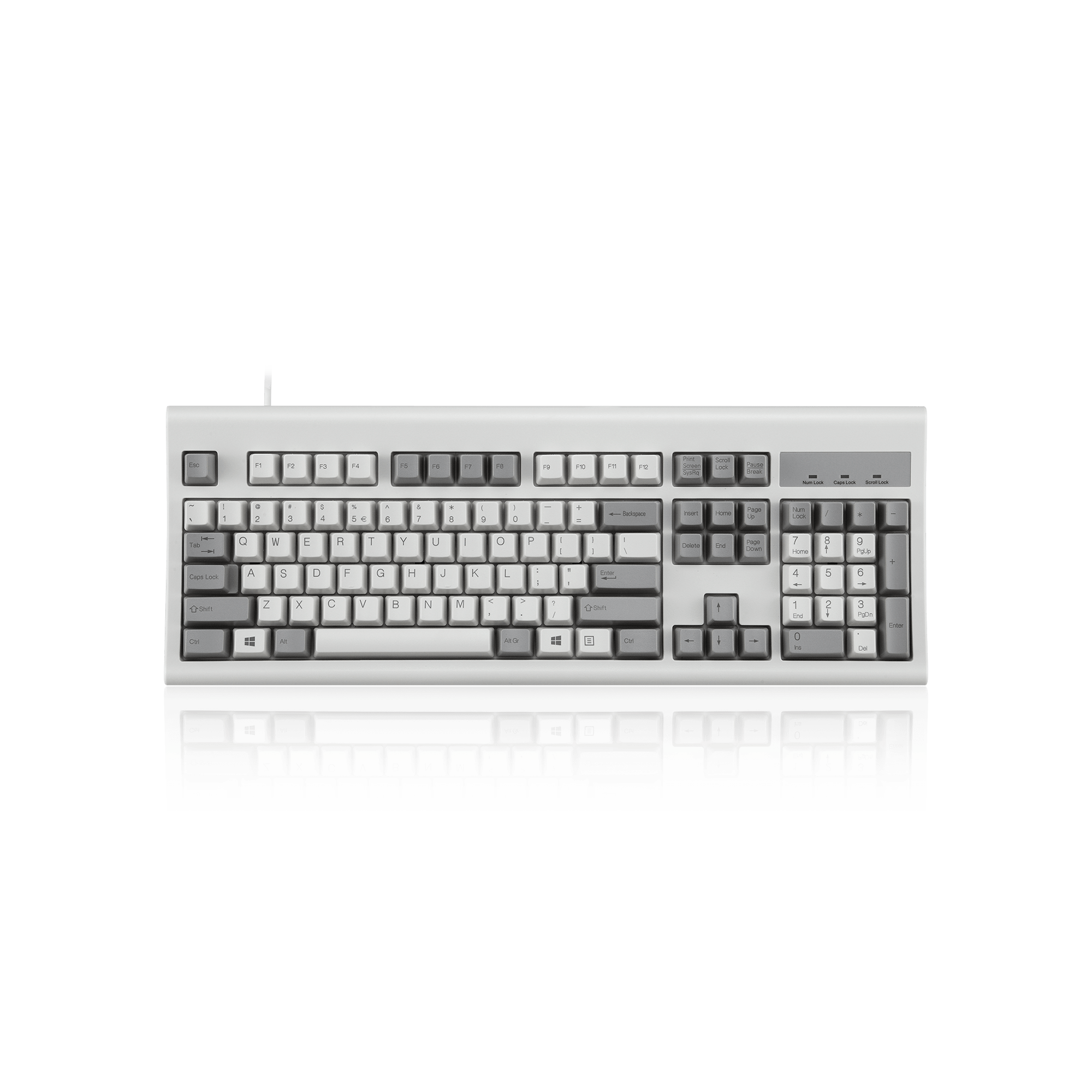 PERIBOARD-106 M - Wired Retro Vintage Grey/White Standard Keyboard - Perixx Europe