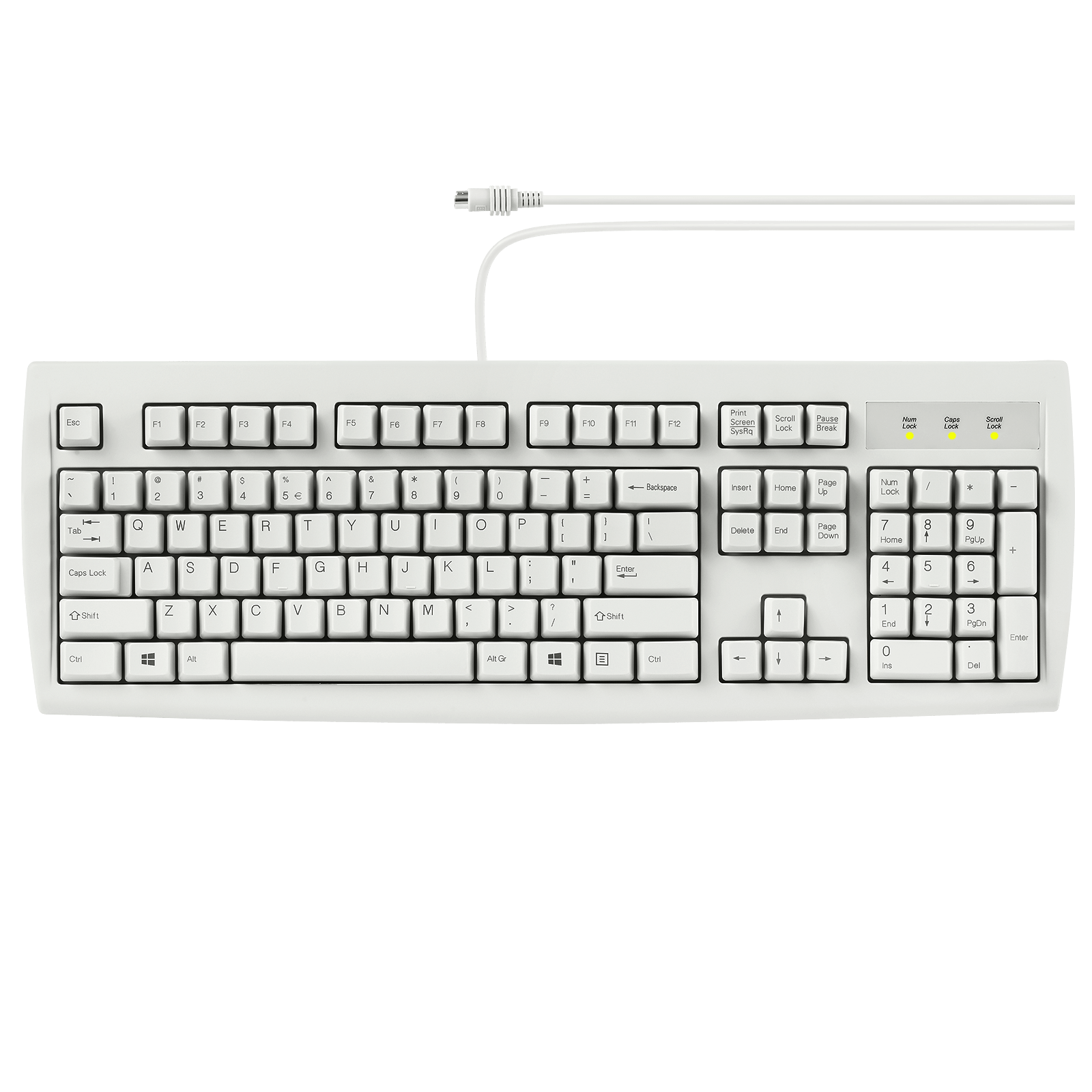 PERIBOARD-107 W - PS/2 White Standard Keyboard - Perixx Europe