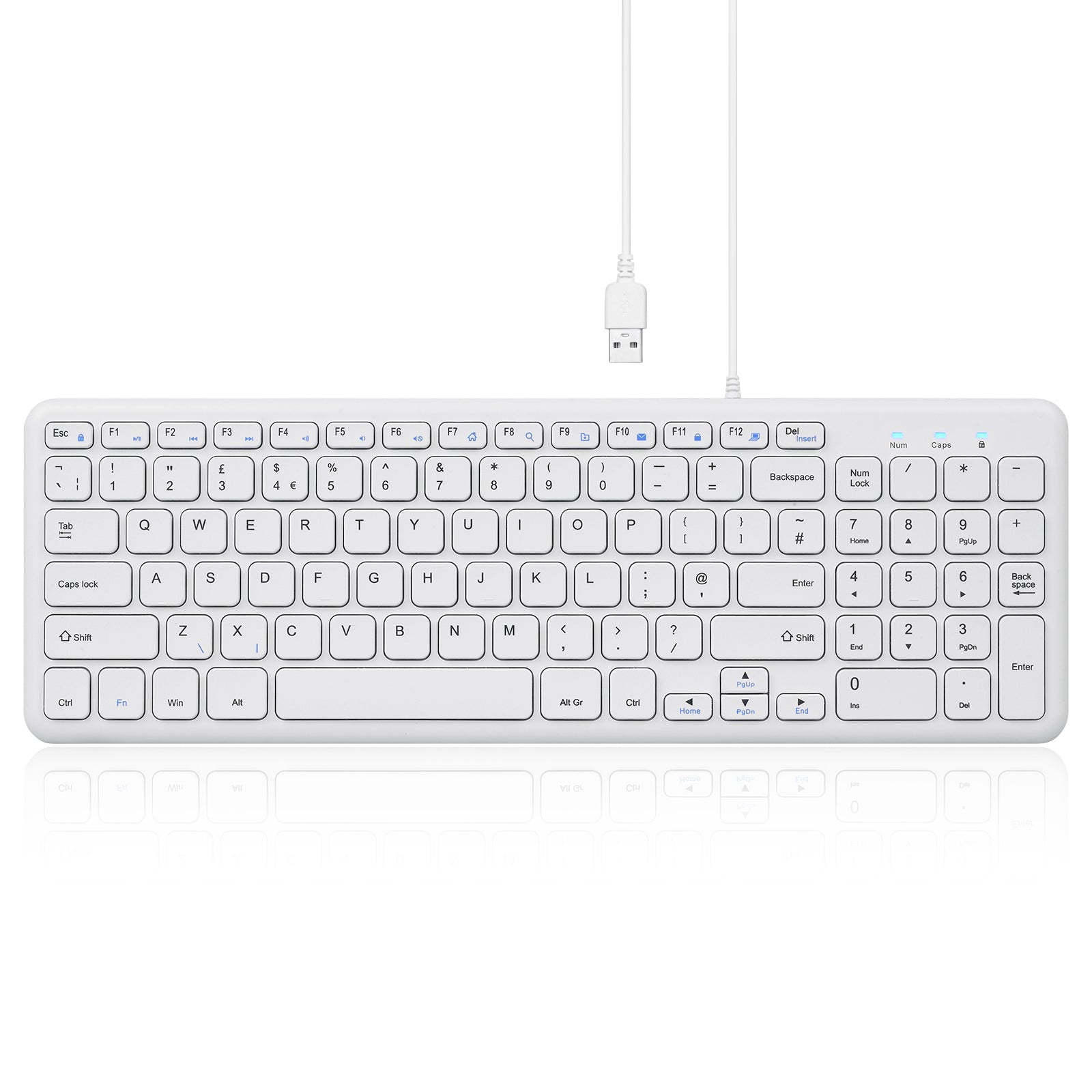 PERIBOARD-213 W - Wired White Compact 90% Keyboard Scissor Keys - Perixx Europe