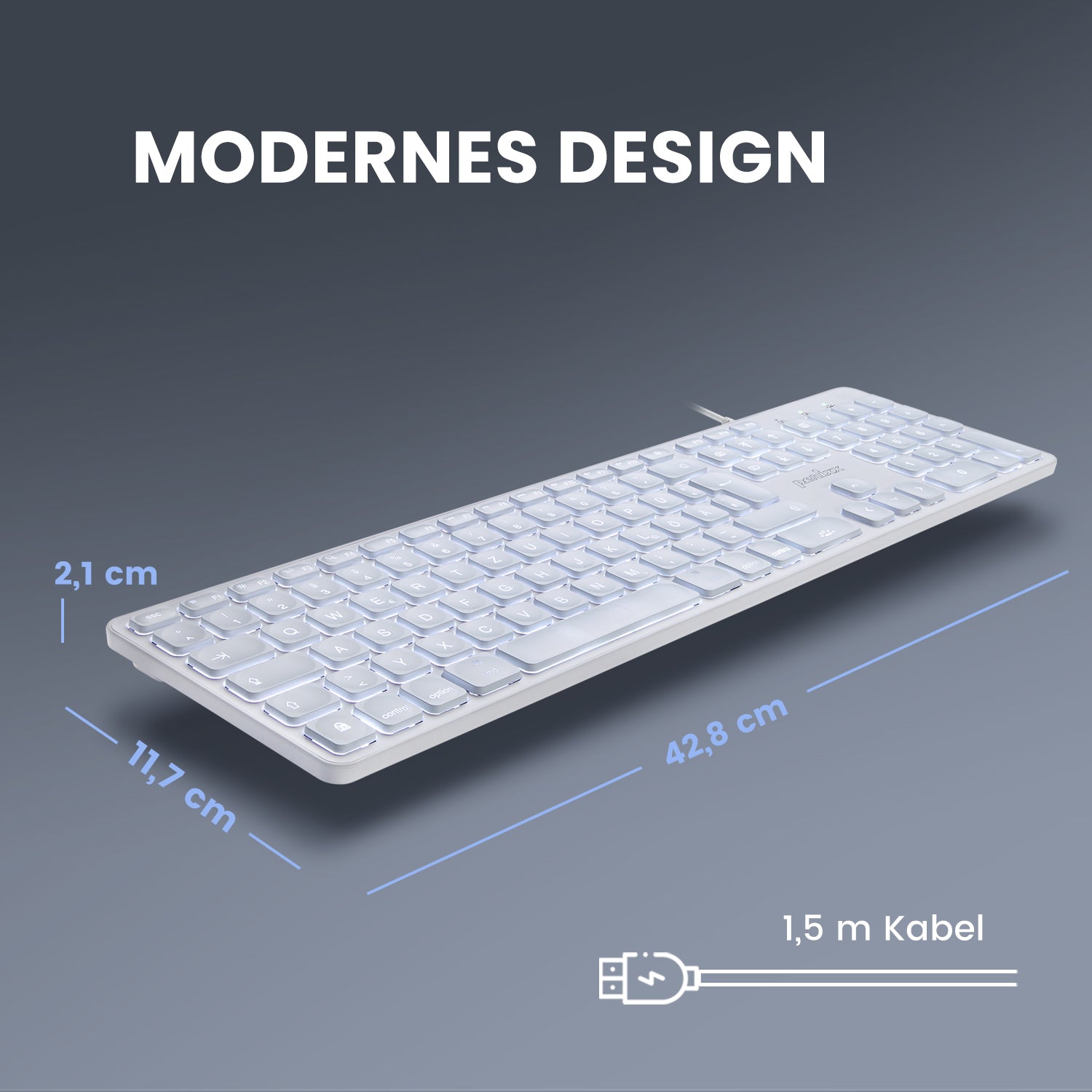 PERIBOARD-331M - Wired Backlit Scissor Keyboard with Large Print Letters for Mac - Perixx Europe