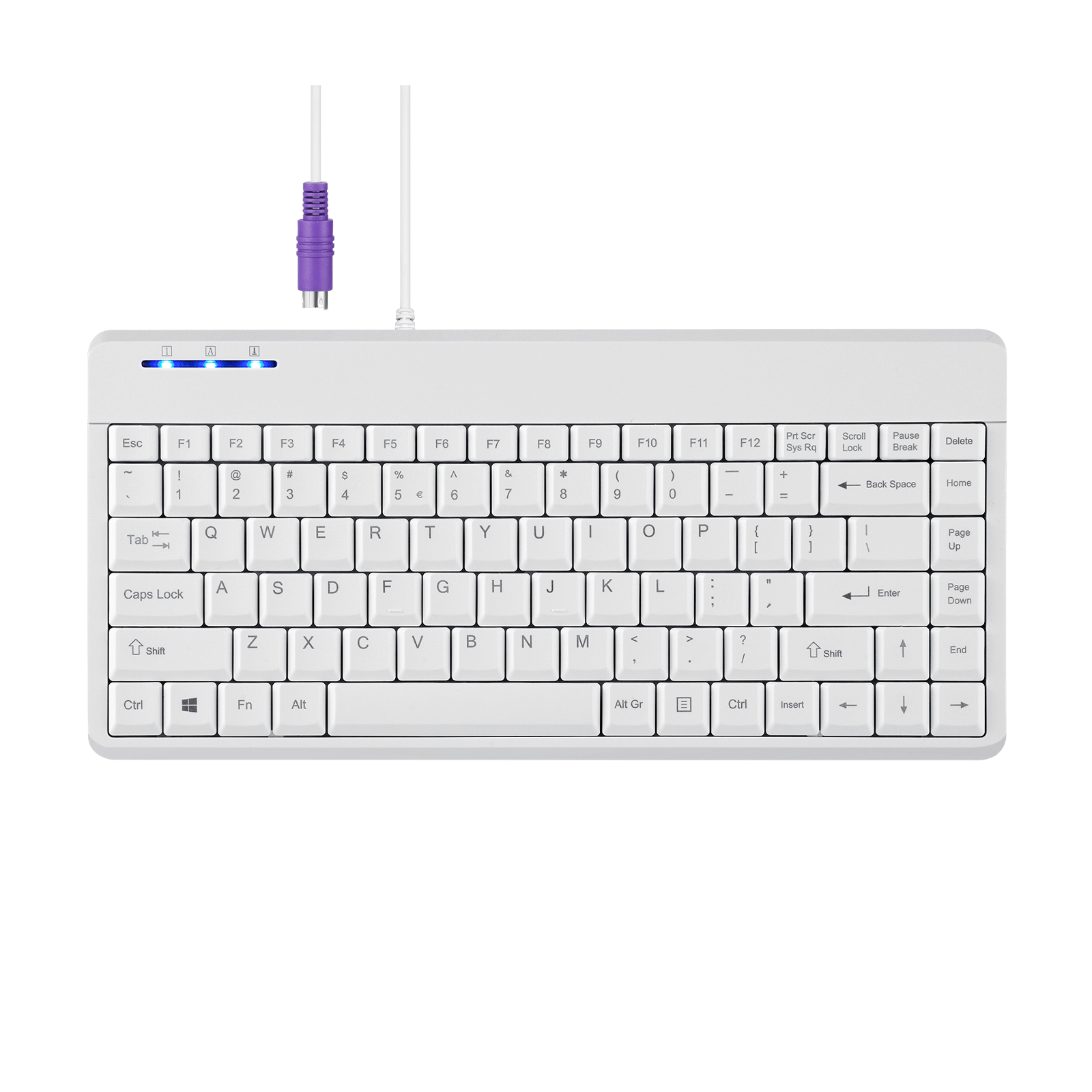 PERIBOARD-409 P W - Mini 75% PS/2 White Keyboard - Perixx Europe
