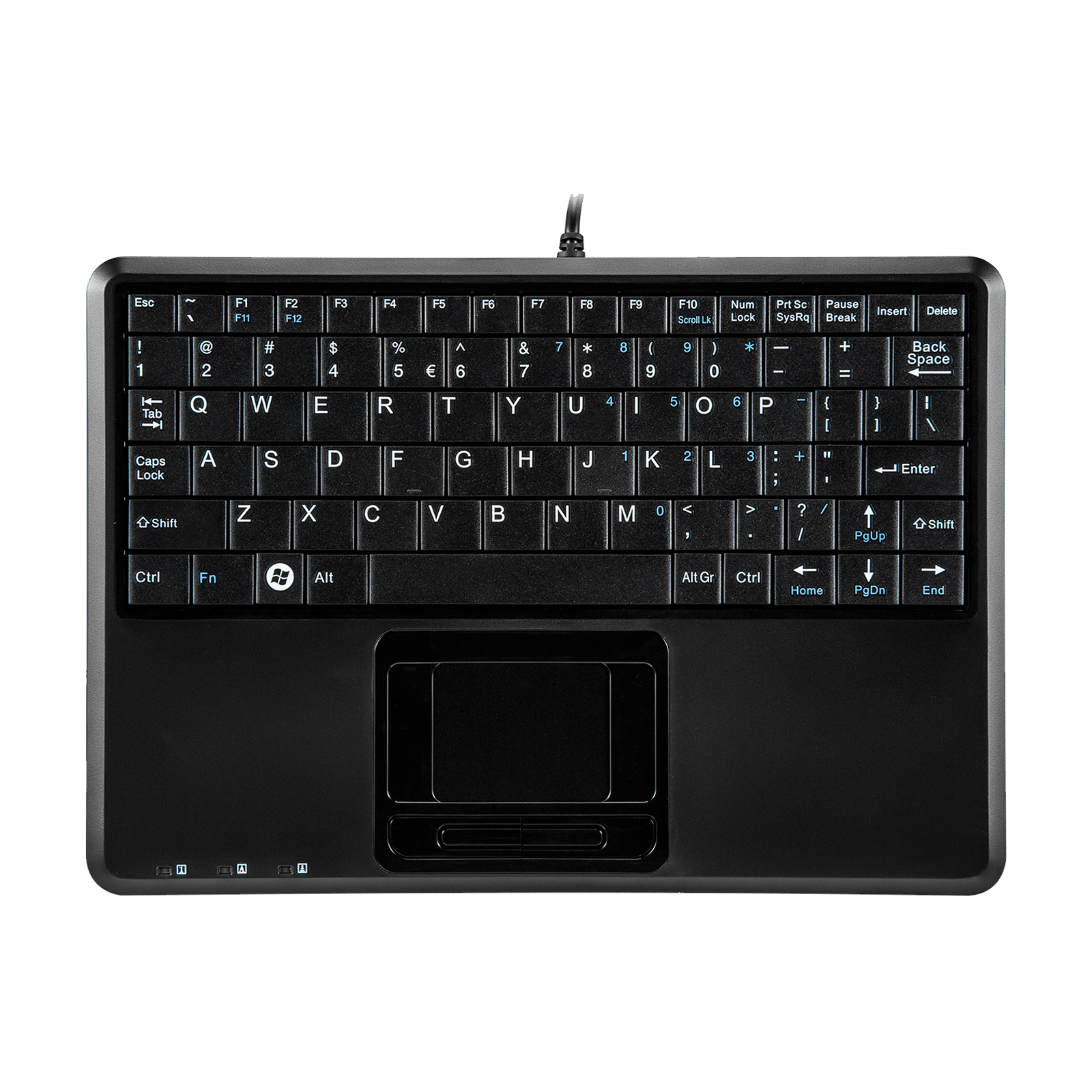 PERIBOARD-510 H PLUS - Wired Super-Mini 75% Touchpad Keyboard Scissor Keys Extra USB Ports - Perixx Europe