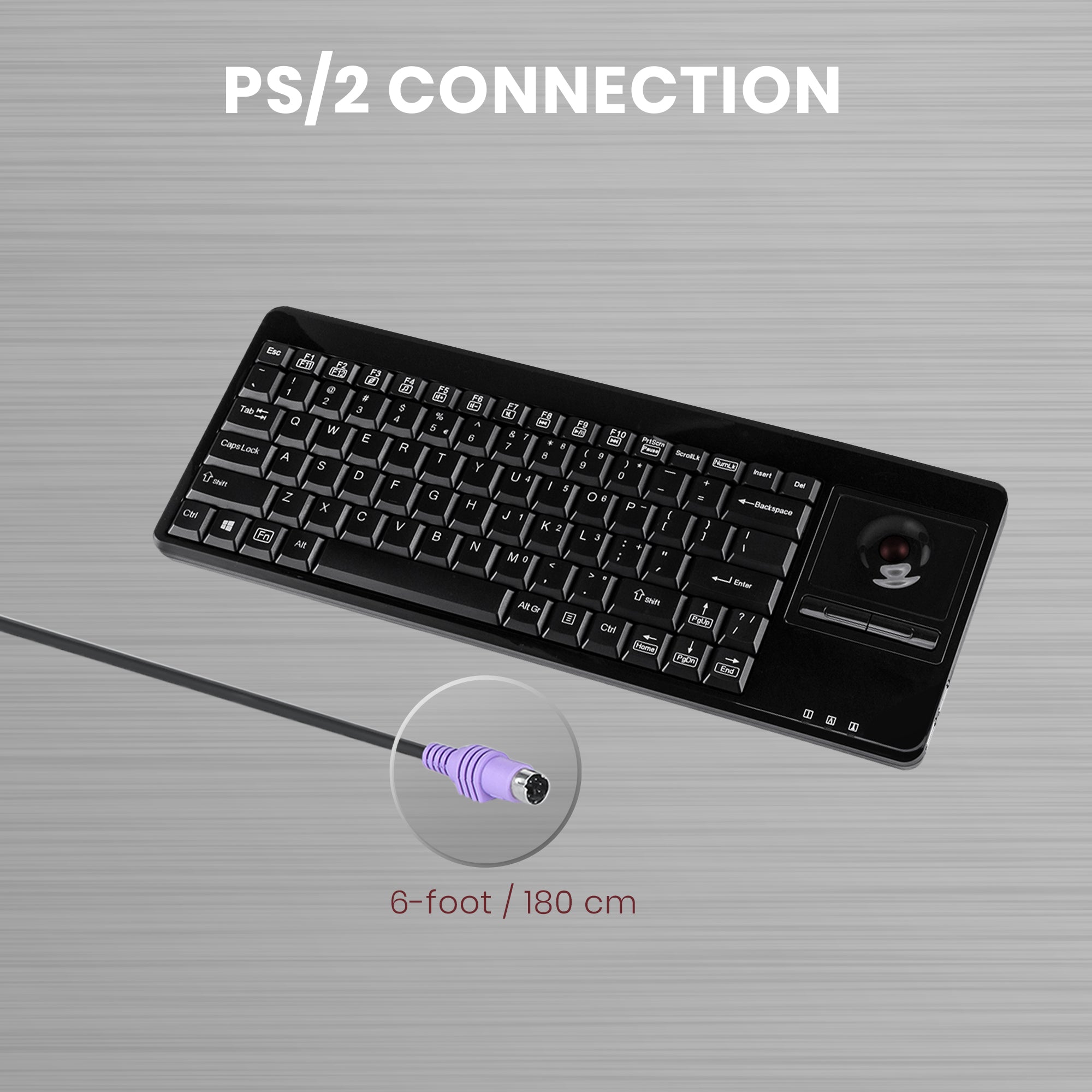 PERIBOARD-514 P U - PS/2 Trackball Keyboard 75% - Perixx Europe