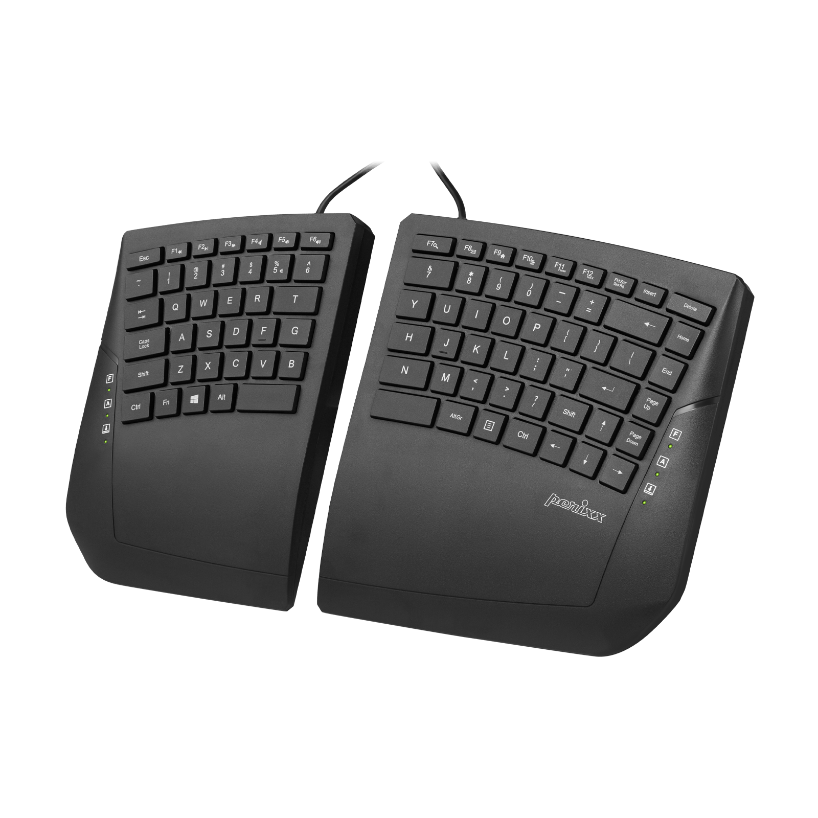 PERIBOARD-524 B - Wired Ergonomic Split Keyboard - Adjustable Tilt Angle - Perixx Europe