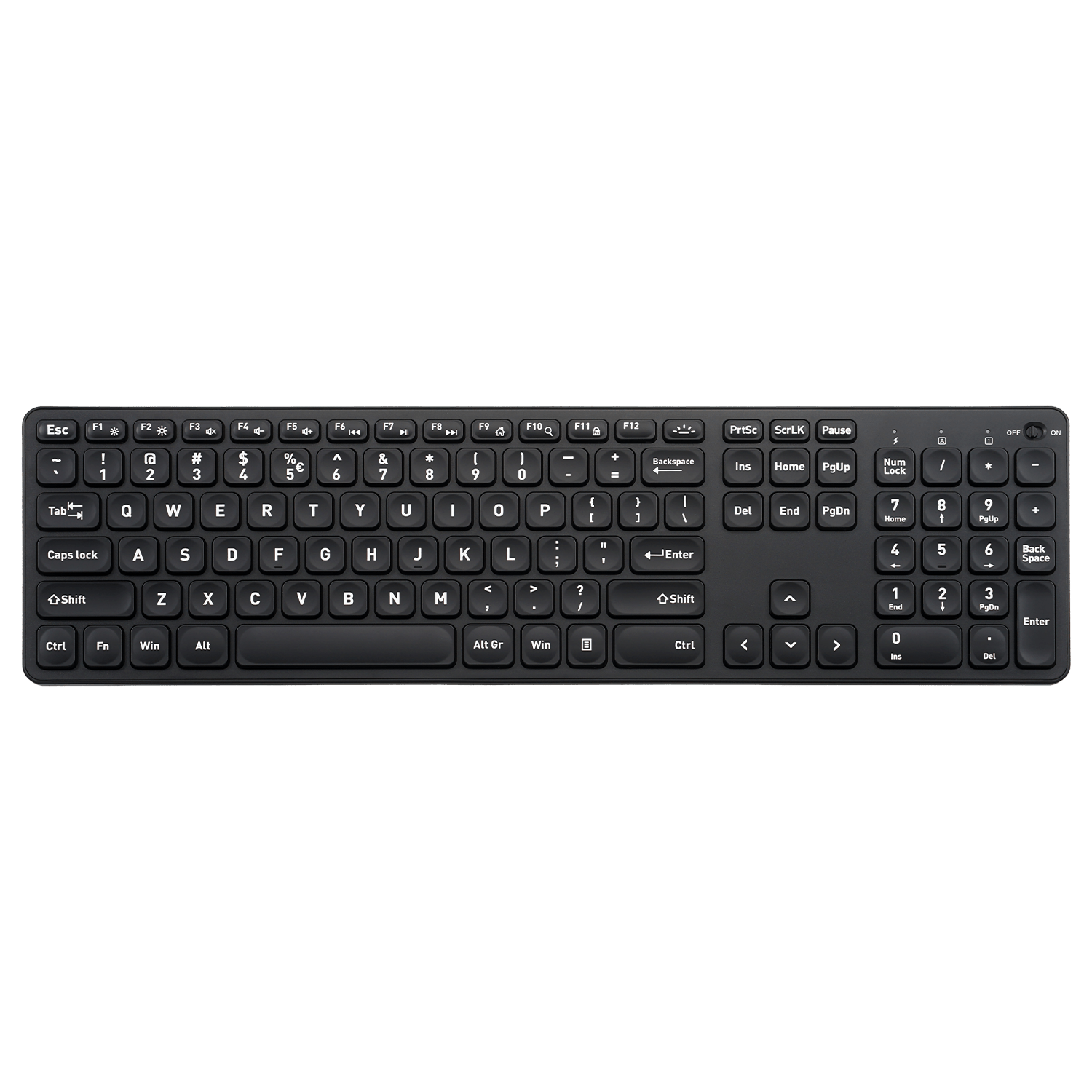 PERIBOARD-718 Wireless Backlit Rechargeable Scissor Keyboard with Large Print Letters - Perixx Europe