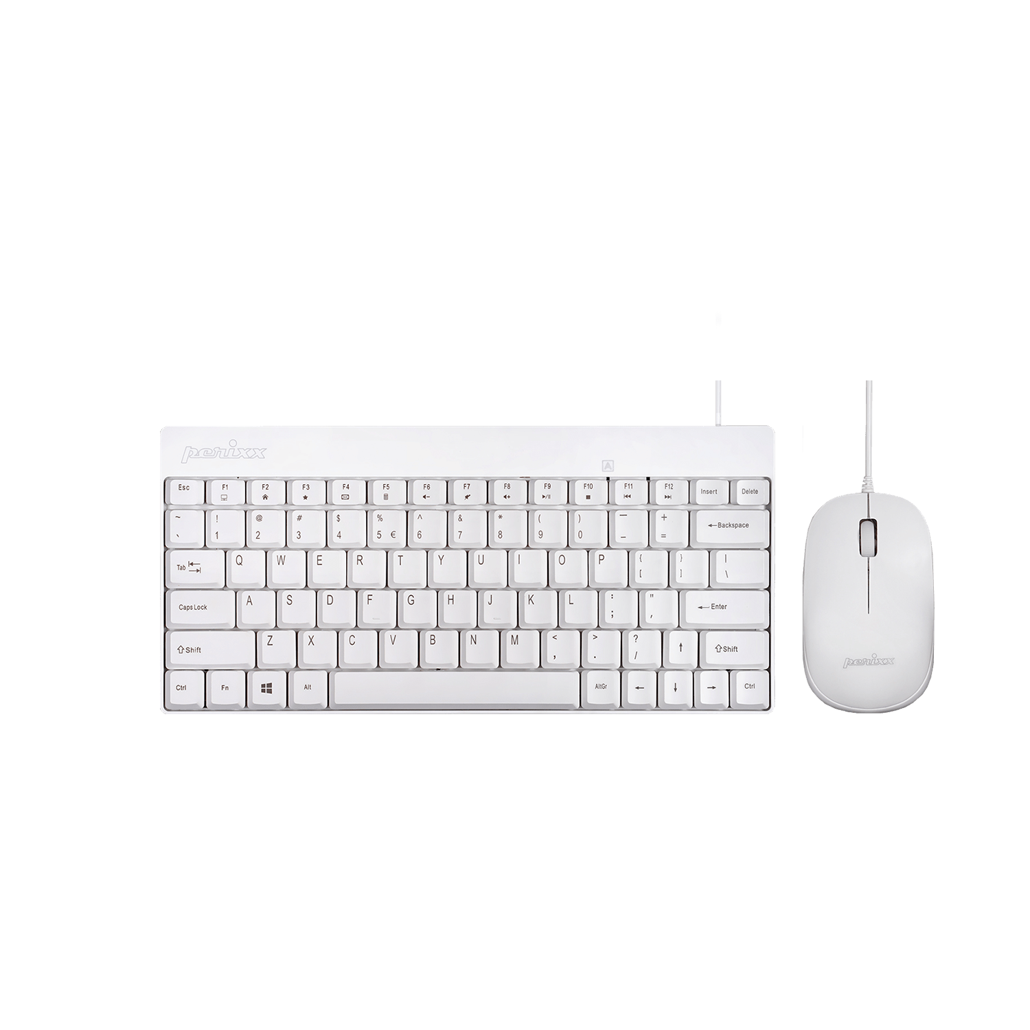PERIDUO-212 W - Wired White Mini Combo (75% Keyboard Quiet Keys) - Perixx Europe