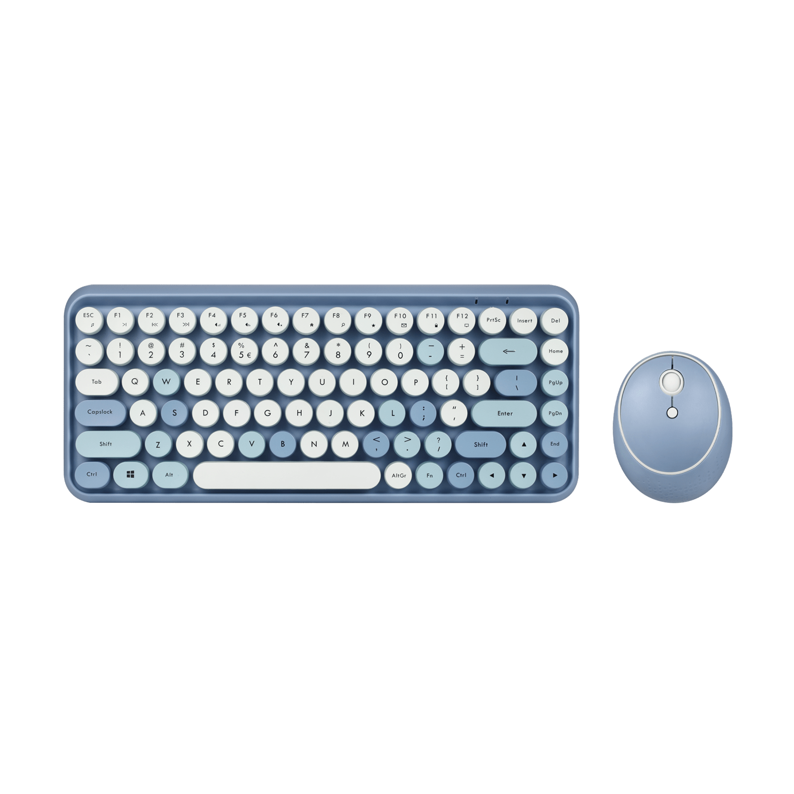 PERIDUO-713 BL - Wireless Vintage Blue Mini Combo (75% Keyboard) - Perixx Europe