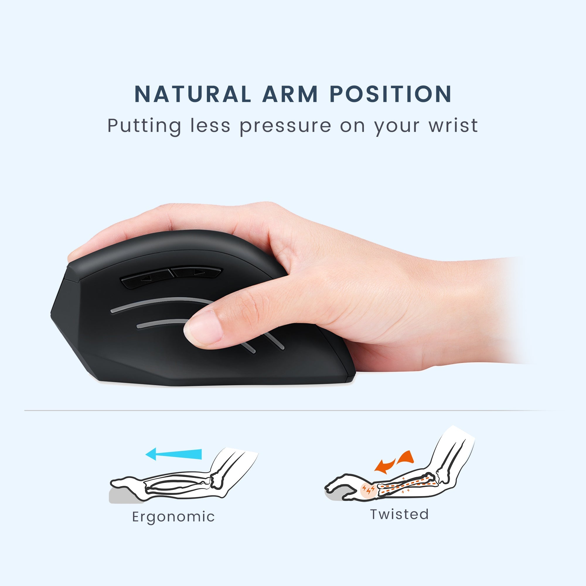 PERIMICE-608 - Wireless Ergonomic Vertical Mouse Programmable Buttons - Perixx Europe