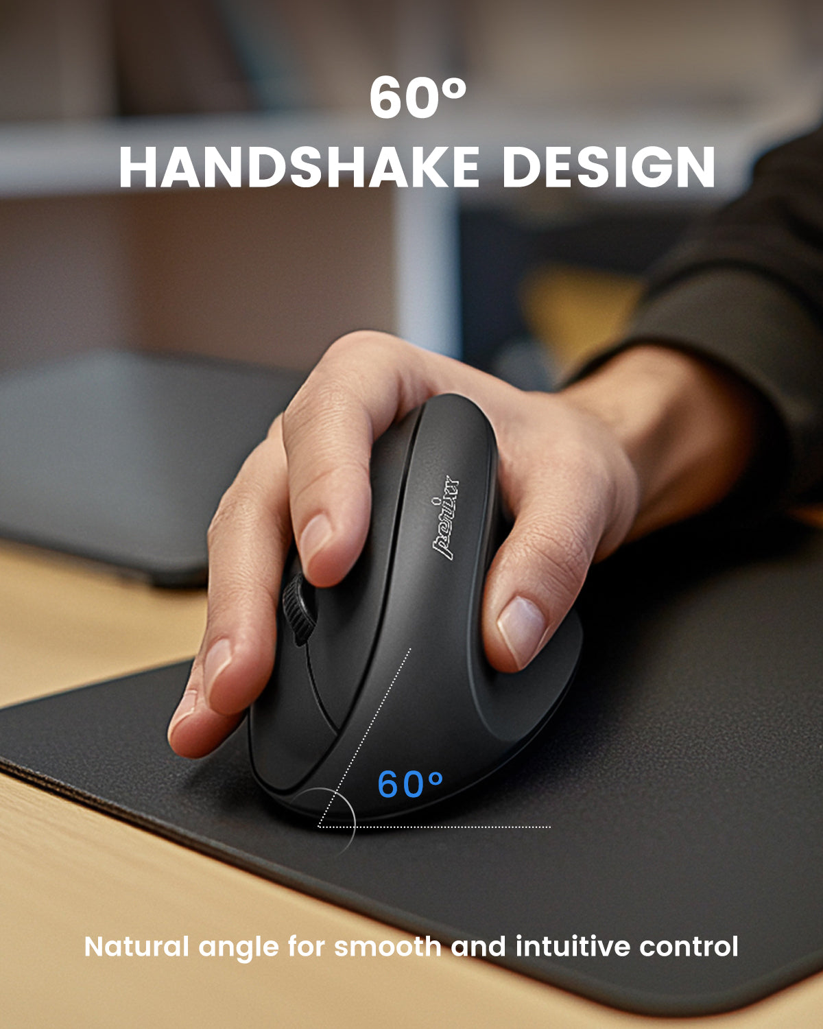 PERIMICE-608II Wireless Ergonomic Vertical Mouse