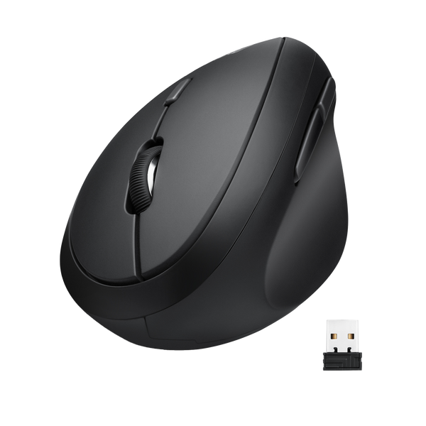 PERIMICE-619 - Wireless Ergonomic Vertical Mouse with  Silent Click and Small Design- Multi-Device