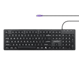 PERIBOARD-117P Wired PS2 Full Size Keyboard - Big Print Letters - Black - English