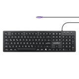 PERIBOARD-117P Wired PS2 Full Size Keyboard - Big Print Letters - Black - English