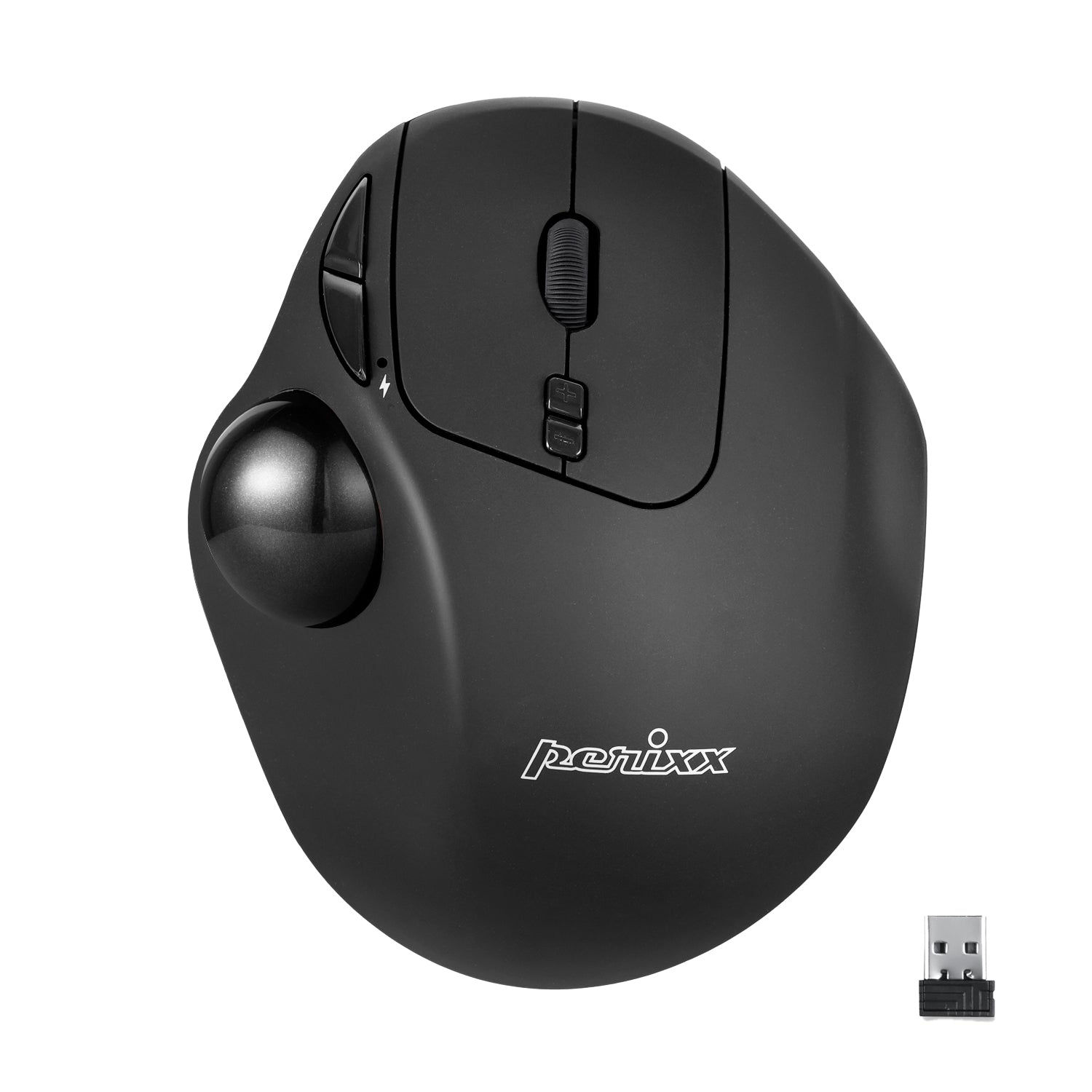 PERIMICE-717 Wireless Ergonomic Vertical Trackball Mouse with Pointing Feature - 5 Programmable Buttons