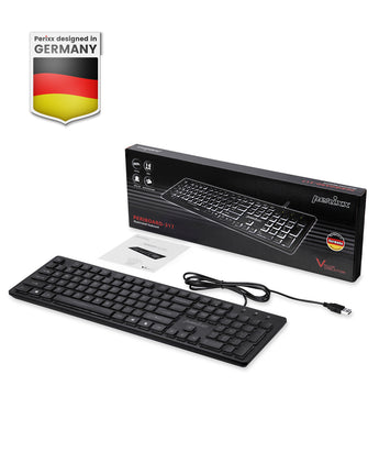 Perixx PERIBOARD-317R Bedraad toetsenbord met USB-achtergrondverlichting, grote letter, witte led, elegante ronde toetsen, Amerikaans Engels Perixx PERIBOARD-317R Bedraad toetsenbord met USB-achtergrondverlichting, grote letter, witte led, elegante ronde toetsen, Amerikaans Engels