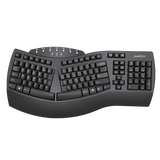 PERIBOARD-612 B - Wireless White Ergonomic Keyboard plus Bluetooth Connection
