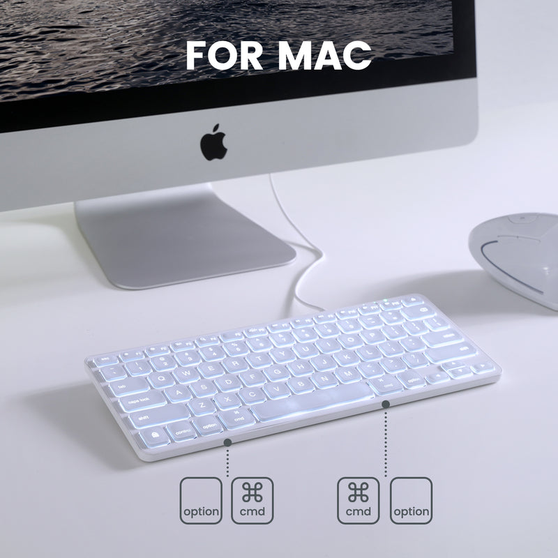 PERIBOARD-332M - Wired Mini Backlit Scissor Keyboard 70% for Mac