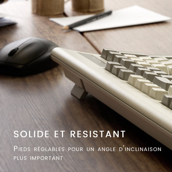 clavier IMB vintage blanc gris blanc cassé pavé tactile cable mangement system rétro perixx