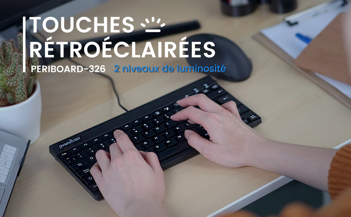 clavier chiclet noir perixx mini pratique rétroéclairé lumineux petit filaire
