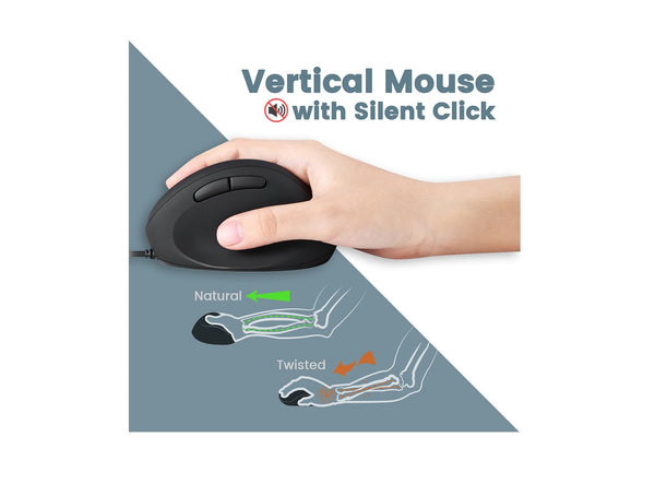Silent-Click Ergonomic Mouse