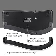 Verstellbare Handballenauflage für jeden Schlagwinkel und Handposition