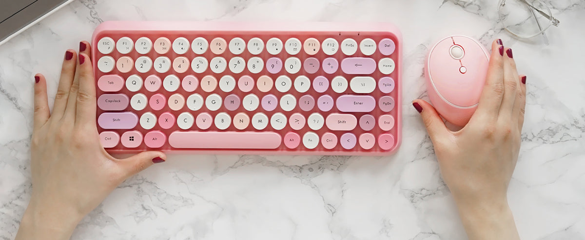Periduo-713 Souris optique et Clavier de style rétro avec disposition française