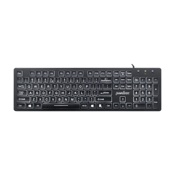 PERIBOARD-317 - Wired Backlit Standard Keyboard with Large Print Letters - Perixx Europe