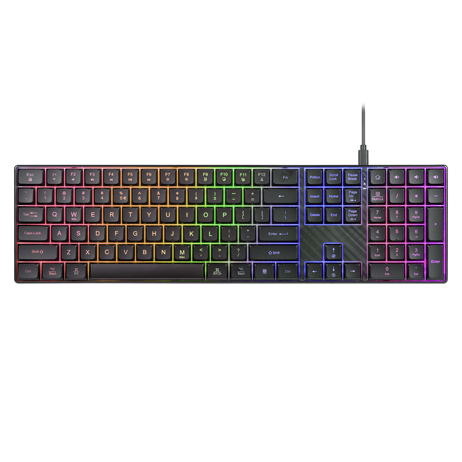 PERIBOARD - 329 Wired Backlit Keyboard with Scissor Keys and Large Print Letters - Perixx Europe