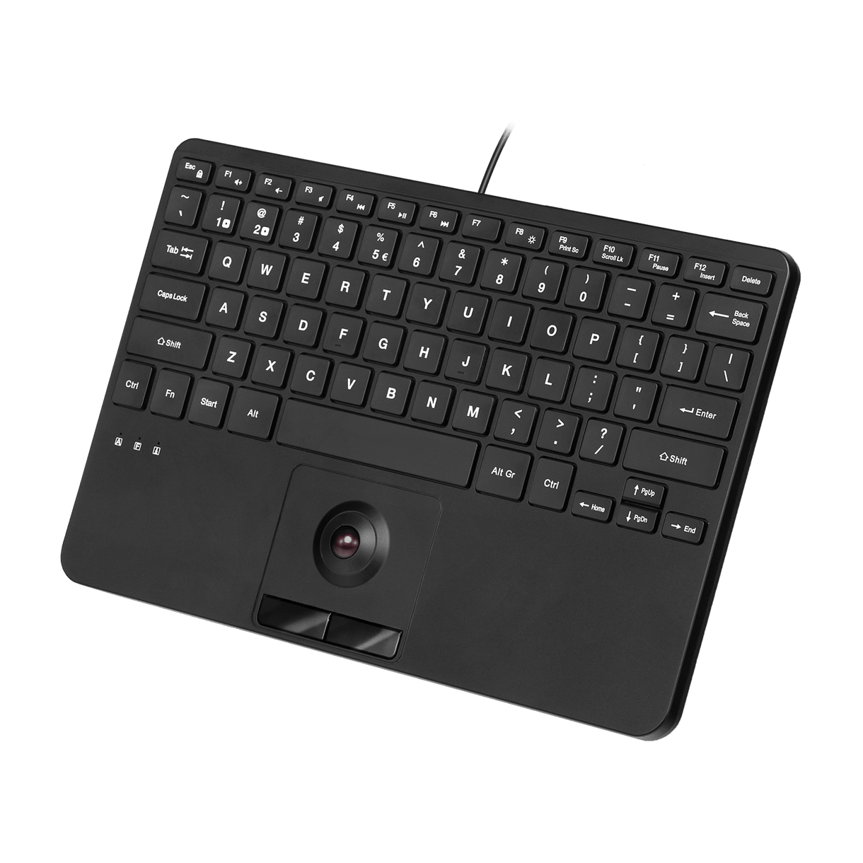 PERIBOARD-427 Wired Mini Scissor-switch Trackball Backlit Keyboard ...