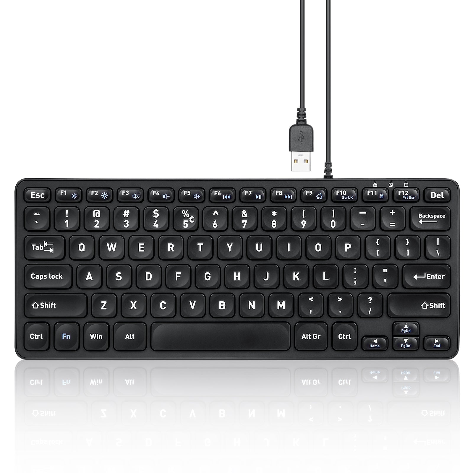 PERIBOARD-432 Wired Slim Mini Scissor Keyboard with Large Print