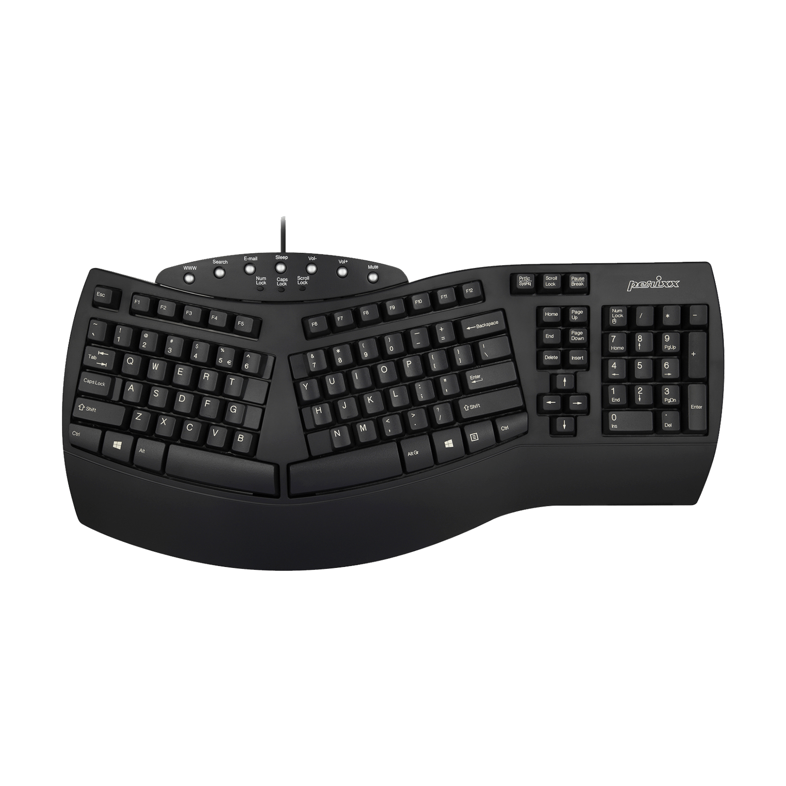 Perixx PERIBOARD-106M – Retro-USB-Tastatur Mit Gebogenen Tasten, Spanisches Layout Perixx PERIBOARD-106M – Retro-USB-Tastatur Mit Gebogenen Tasten, Spanisches Layout