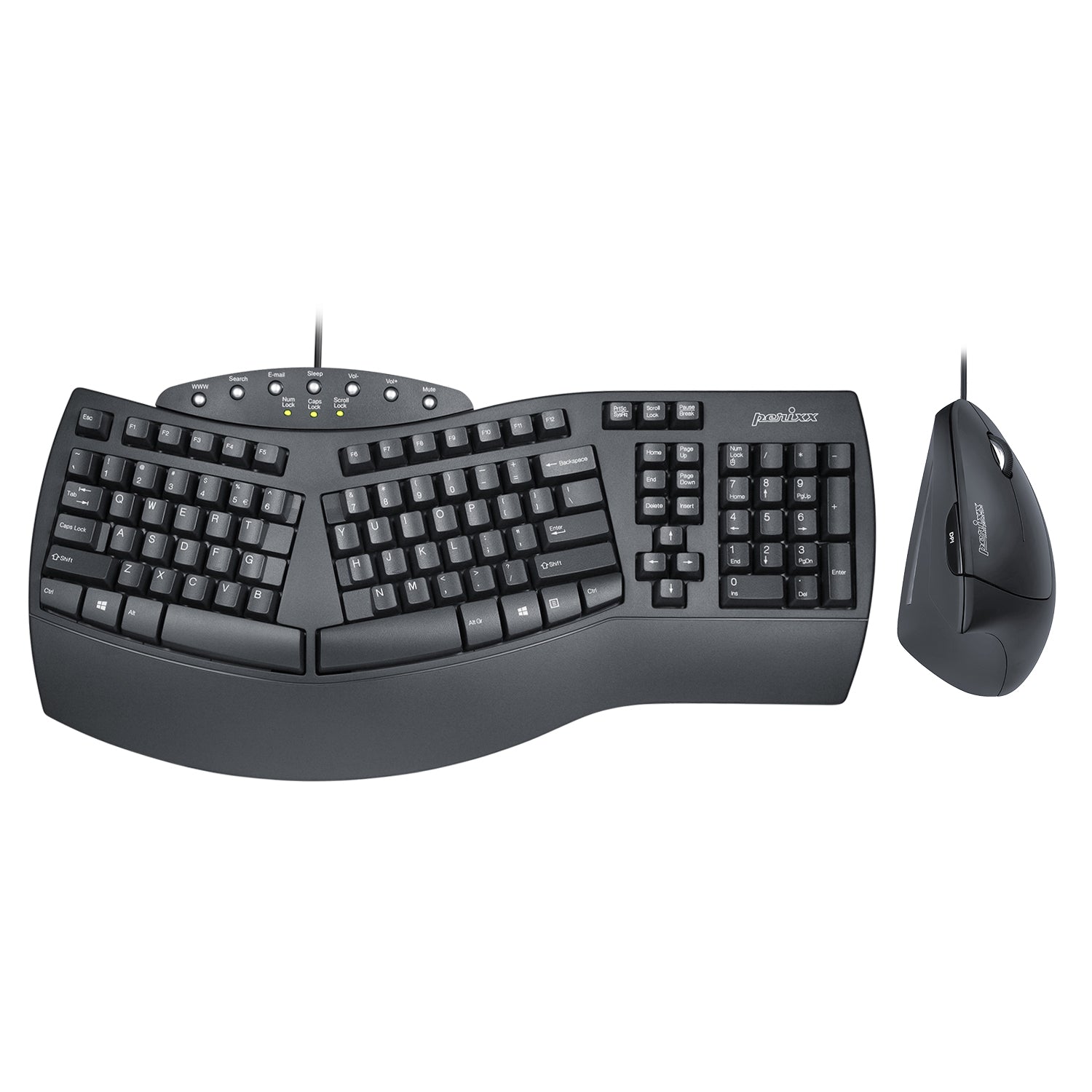 PERIDUO - 512 Wired Ergonomic Keyboard and Vertical Mouse Set - Perixx Europe