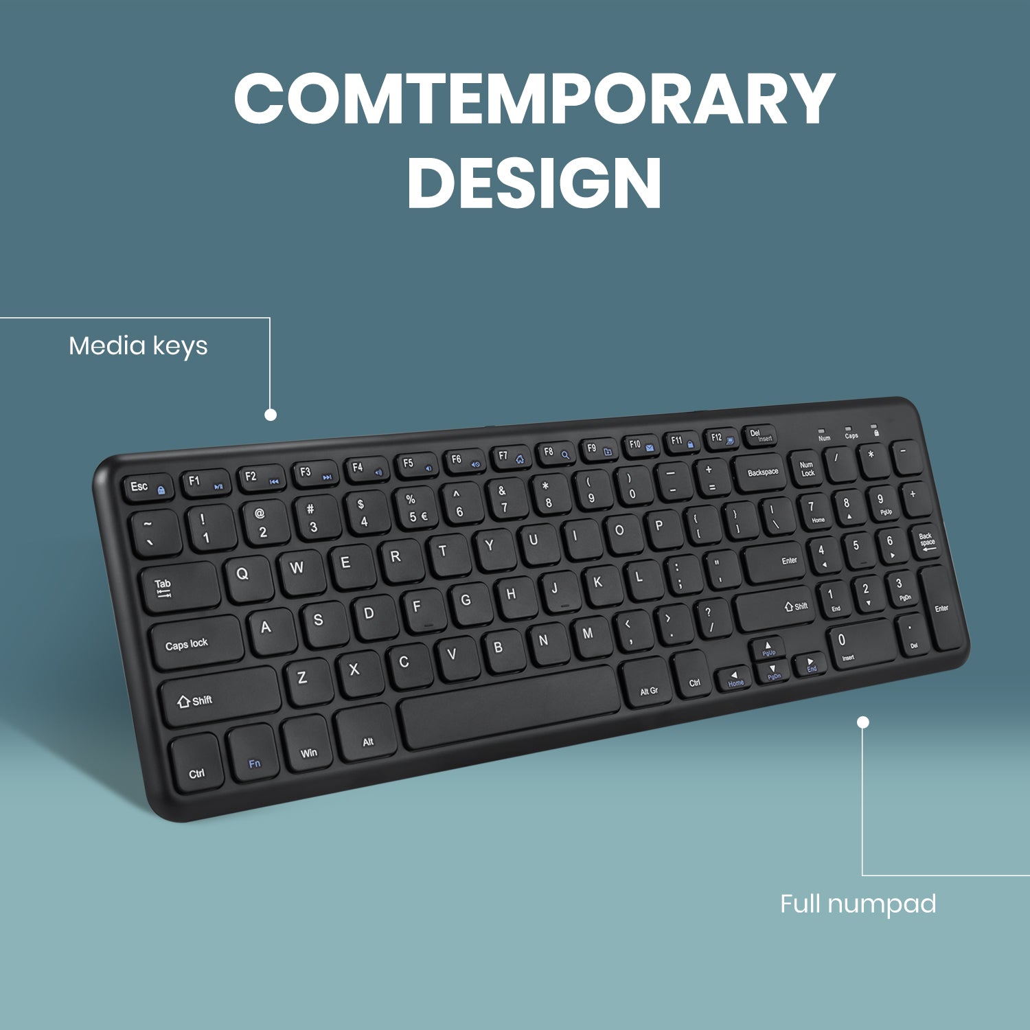 PERIDUO-613 B - Wireless Compact Set (90% Scissor Keyboard and Quiet Click Mouse) - Perixx Europe
