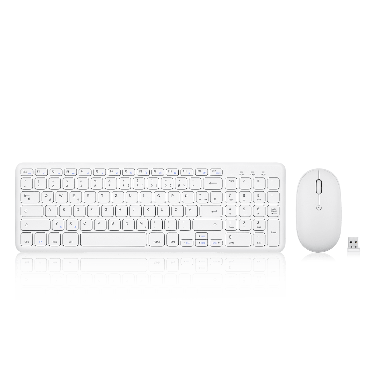 PERIDUO-613 W - Wireless White Compact Set (90% Scissor Keyboard and Quiet Click Mouse) - Perixx Europe