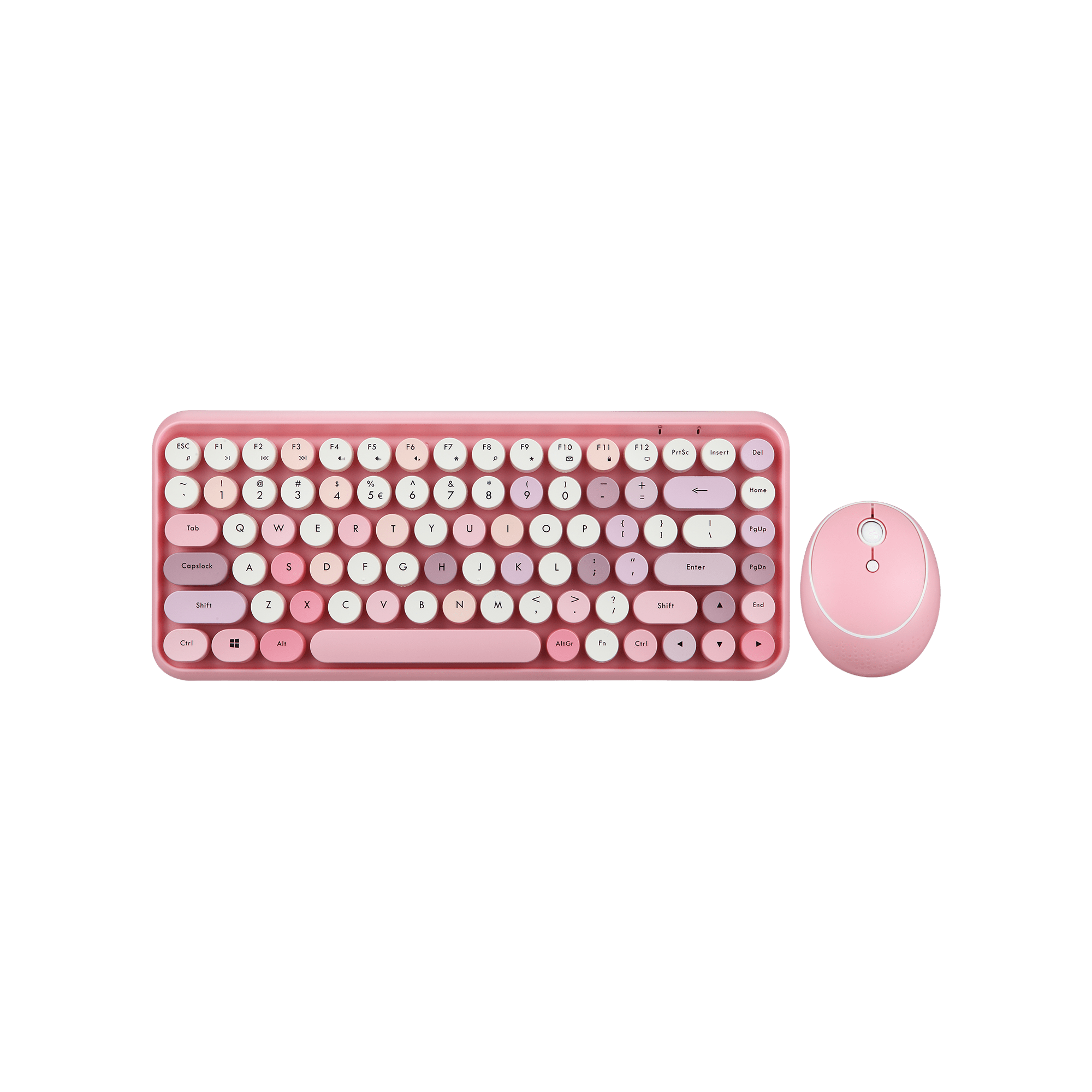 PERIDUO-713 PK - Wireless Vintage Pink Mini Combo (75% Keyboard) - Perixx Europe