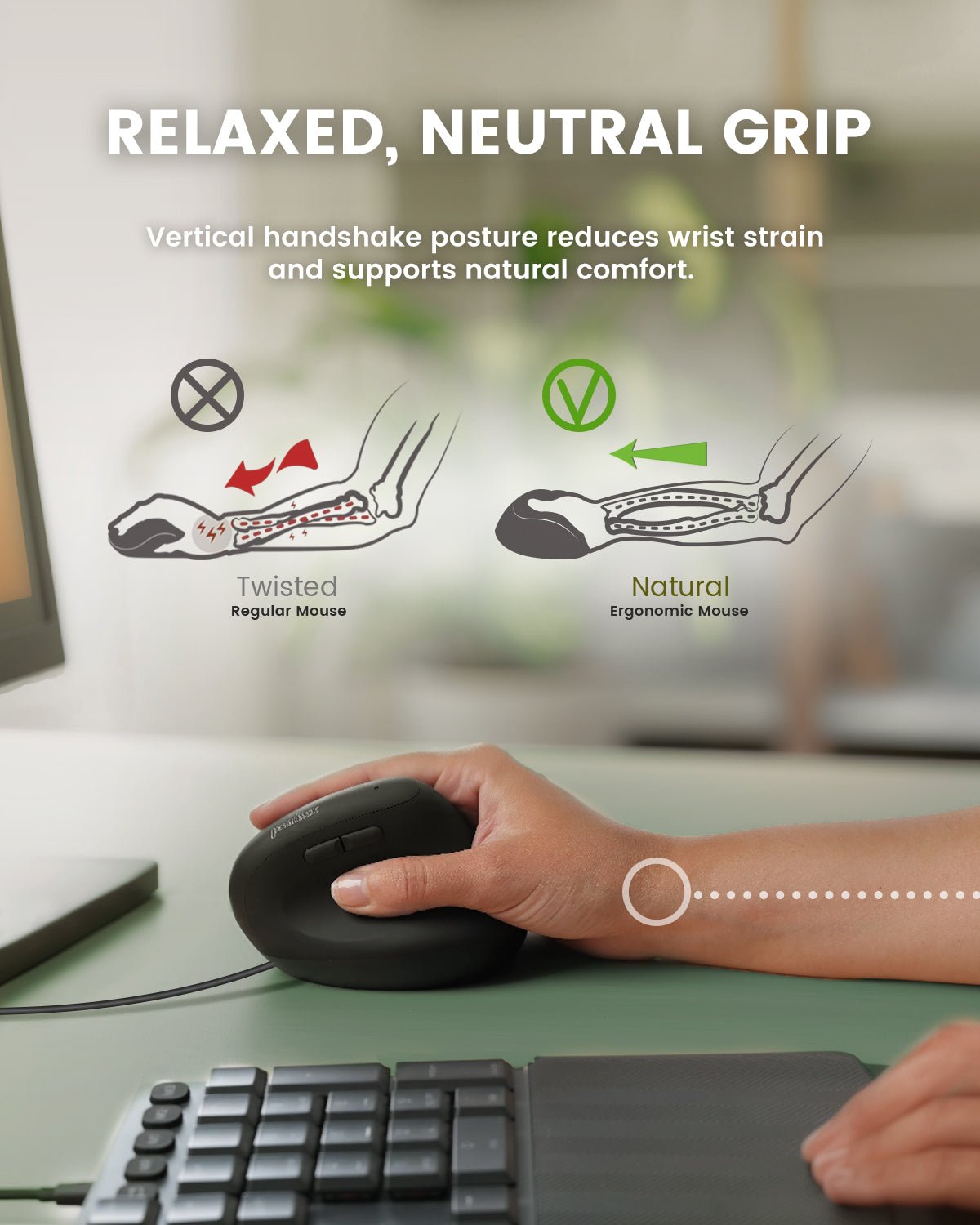 PERIMICE - 508II Wired Ergonomic Vertical Mouse with Programmable Buttons - Perixx Europe