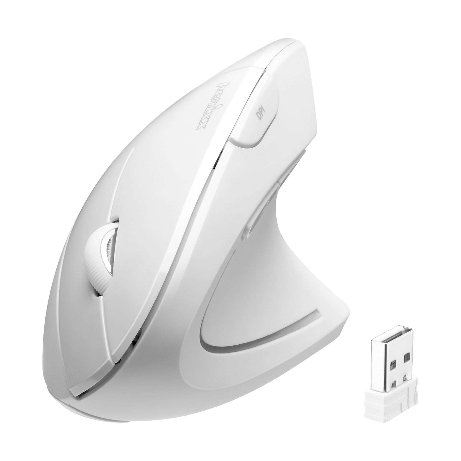 PERIMICE-713 W - Wireless White Ergonomic Vertical Mouse - Perixx Europe