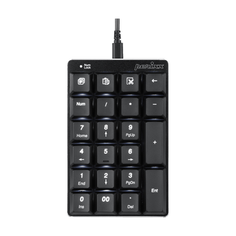 PERIPAD-303 - Wired Backlit Mechanical Numeric Keypad plus 4 Built-in Hotkeys - Perixx Europe