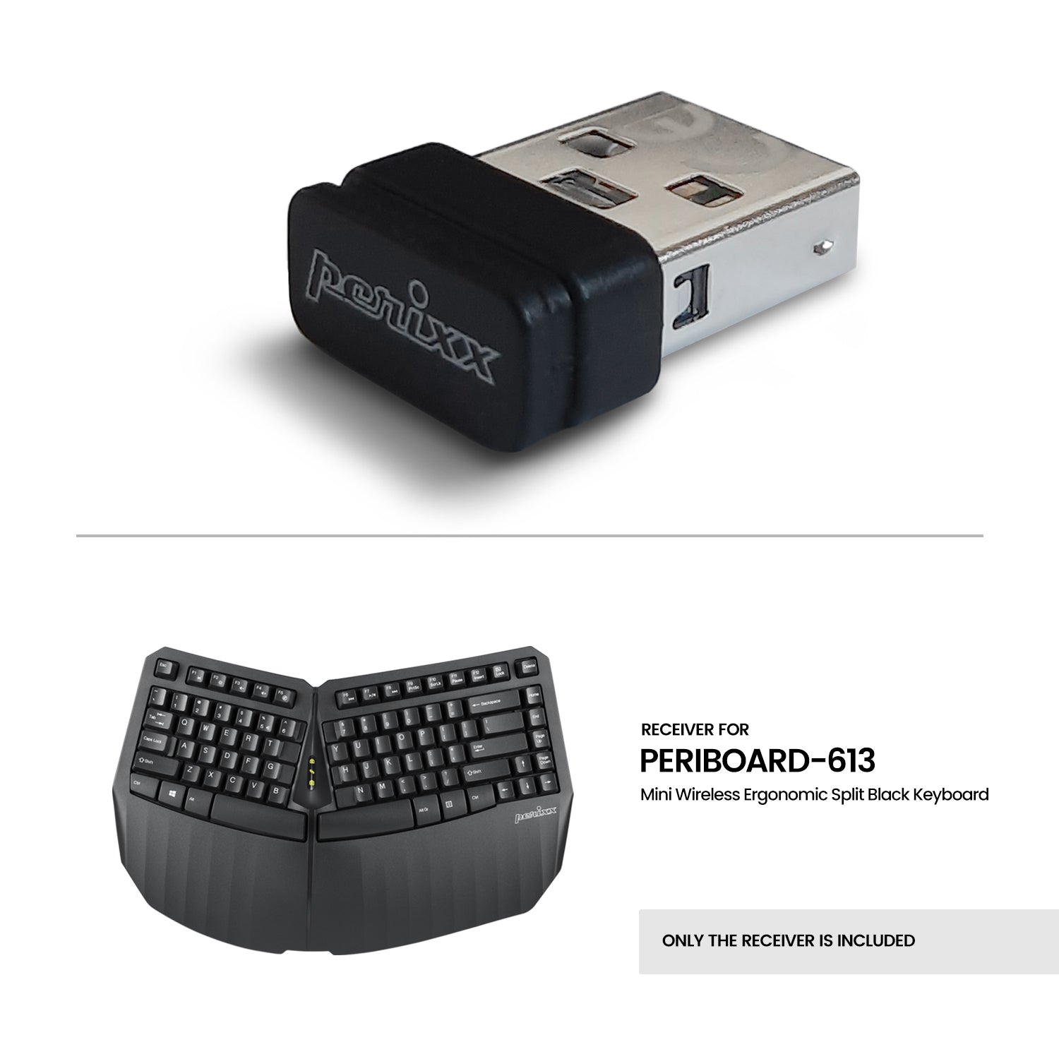 USB dongle receiver for PERIBOARD-613 Black - Perixx Europe