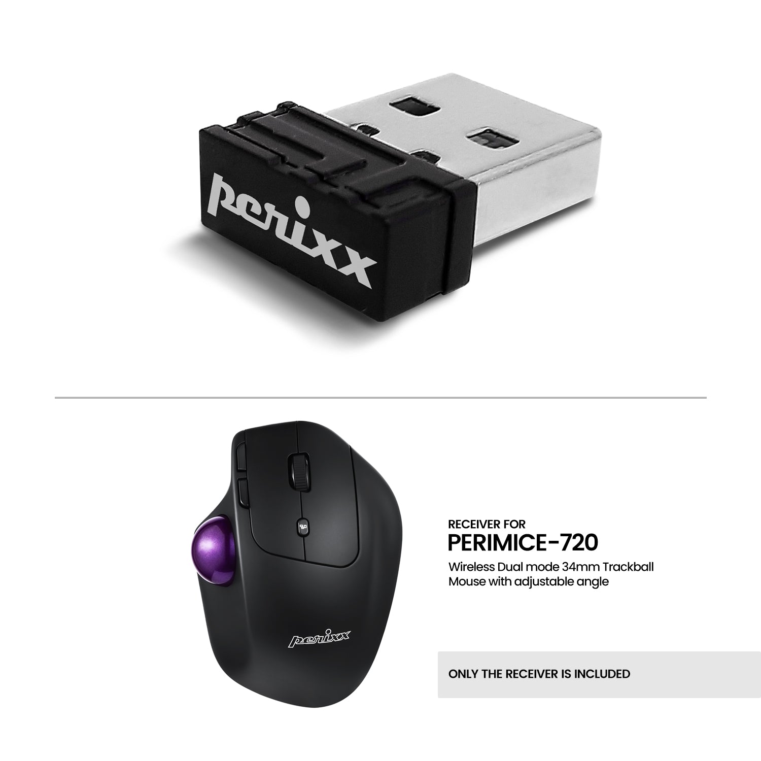 USB dongle receiver for PERIMICE-720-Black - Perixx Europe