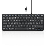 PERIBOARD-432 - Wired Mini Scissor Keyboard 70% with Large Print Letters