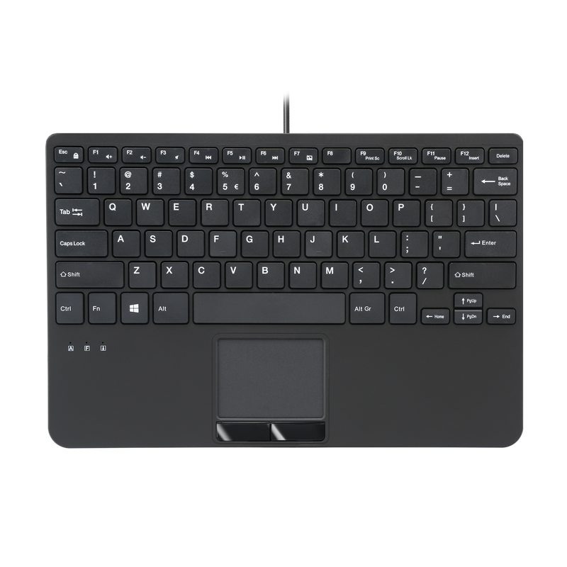 PERIBOARD-525 - Wired Mini USB Keyboard with Touchpad - Scissor Keys - Build-in 2 USB Ports