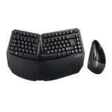 PERIDUO-813B US, Wireless Ergonomic Compact Keyboard & Vertical Mouse - Bundle with a 6-Button Ergonomic Vertical Mouse - Black