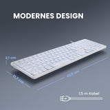 PERIBOARD-331W - Wired Backlit Scissor Keyboard with Large Print Letters for Mac