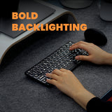 PERIBOARD-732 Wireless Mini Backlit Rechargeable Scissor Keyboard 70% with Large Print Letters. Bold and Backlighting.