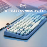 PERIDUO-713 BL - Wireless Vintage Blue Mini Combo (75% keyboard) with 2.4 GHz wireless connection.