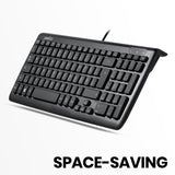 PERIBOARD-208 B - Wired Compact chiclet Keyboard is space-saving.
