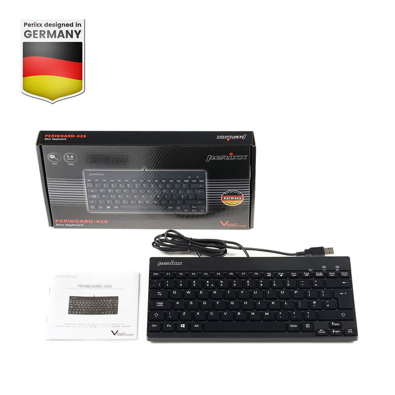 PERIBOARD-426 - Wired Mini Keyboard 70% Quiet keys with package and user manual