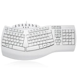 PERIBOARD-512 W - Wired White Ergonomic Keyboard in FR layout.