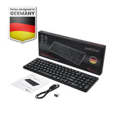 PERIBOARD-733 Wireless Compact Backlit Rechargeable Scissor Keyboard 80% with Large Print Letters and built-in Numpad : Package and user manual.