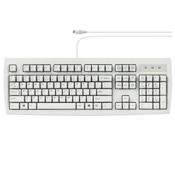 PERIBOARD-107 W - PS/2 White Standard Keyboard